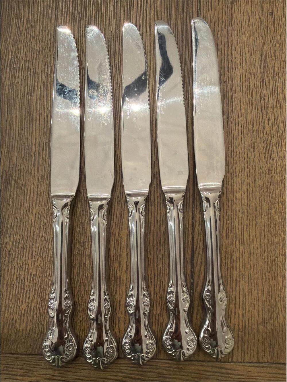 Wallace Camden Stainless Dinner Knives Lot of 5 Replacement Flatware